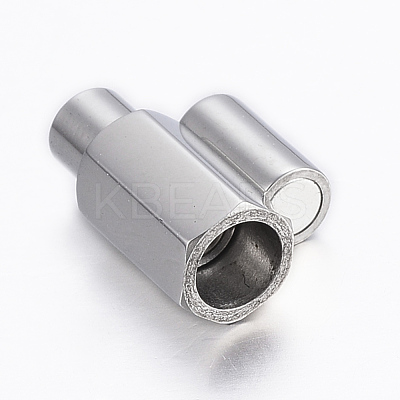 Tarnish Resistant Smooth 304 Stainless Steel Magnetic Clasps with Glue-in Ends STAS-H402-63P-3mm-1