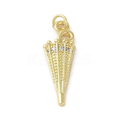 Rack Plating Brass Micro Pave Cubic Zirconia Pendants KK-C052-25G-1