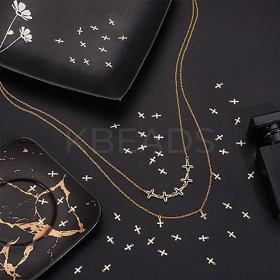 100Pcs 304 Stainless Steel Tiny Cross Charms FIND-UN0004-03-1
