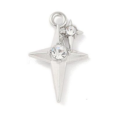 Rack Plating Alloy Crystal Rhinestone Pendants X-PALLOY-F018-18P-01-1