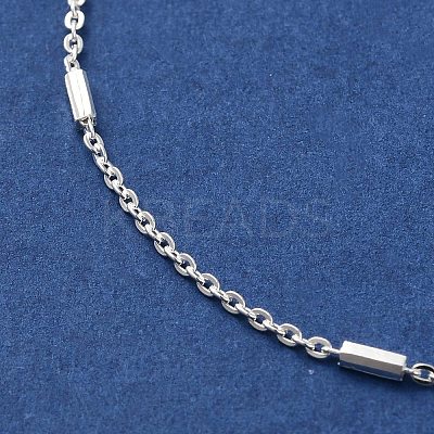 Faceted Column 925 Sterling Silver Cable Chain Bracelets for Women BJEW-E101-01S-08-1