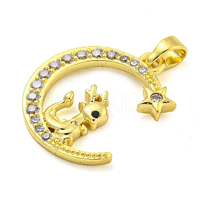 Brass Micro Pave Clear Cubic Zirconia Pendants FIND-Z044-03G-1
