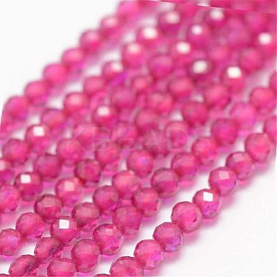 Glass Imitatoin Red Corundum Beads Strands G-K182-2mm-17-1