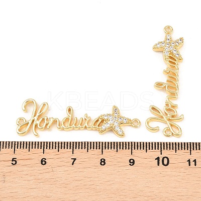 Brass Micro Pave Clear Cubic Zirconia Connector Charms KK-F931-29B-G-1