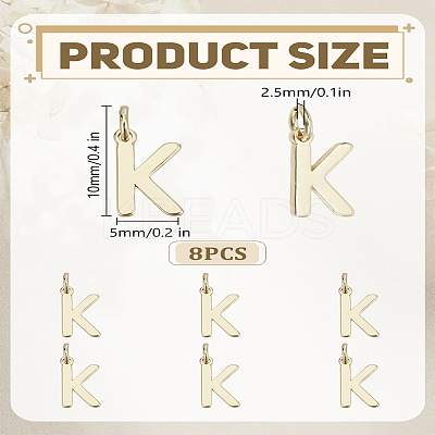 8Pcs Brass Charms KK-LP0001-85K-1