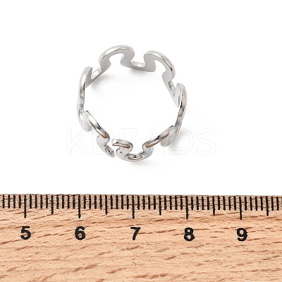 5Pcs 304 Stainless Steel Open Cuff Rings for Women RJEW-K313-04P-1
