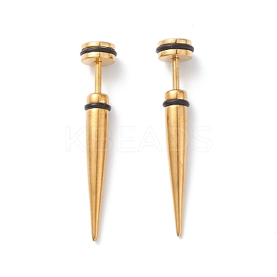 304 Stainless Steel Ear Taper Stretcher with Rubber LS-EJEW-F312-10G-1