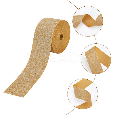2 Rolls 2 Colors Sparkle Polyester Grosgrain Ribbons OCOR-AR0001-55-1