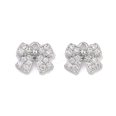 Brass Micro Pave Clear Cubic Zirconia Pendants KK-K351-46C-P-1