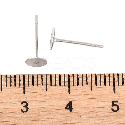 Tarnish Resistant Original Color Stainless Steel Stud Earring Findings X-STAS-E025-5-1