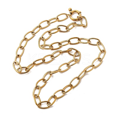 304 Stainless Steel Cable Chain Necklaces with Spring Ring Clasps for Women NJEW-Z091-09G-1