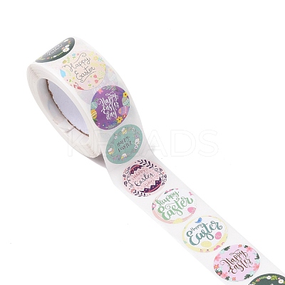 8 Patterns Easter Theme Self Adhesive Paper Sticker Rolls DIY-C060-03J-1