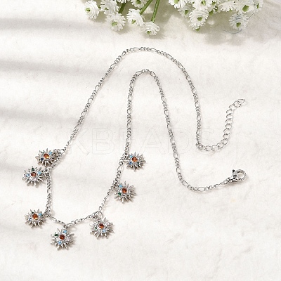 Brass Micro Pave Cubic Zirconia Sun Pendant Necklaces NJEW-B157-16P-1