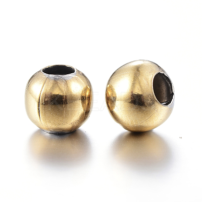 Round PVD Vacuum Plating 304 Stainless Steel Beads X-STAS-F105-03-6mm-1