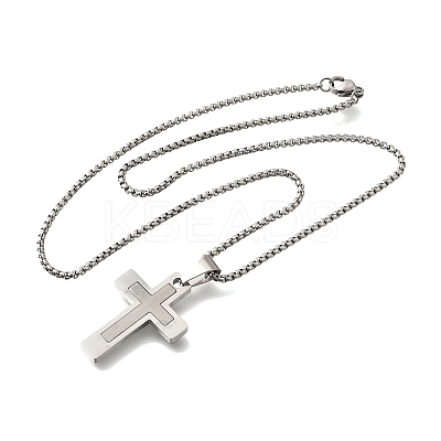 304 Stainless Steel Pendant Necklaces NJEW-P329-03A-P-1