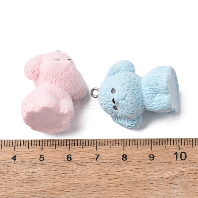 Opaque Flocking Resin Pendants RESI-G122-01-1