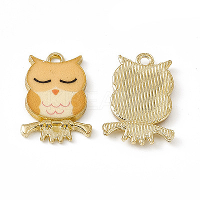 Painted Alloy Pendants PALLOY-P288-01G-03-1