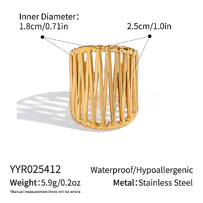 304 Stainless Steel Cross Design Open Cuff Rings for Women QC9430-1