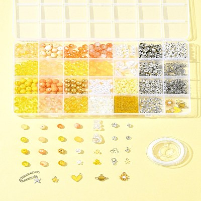 DIY Alloy Enamel & Glass & ABS Plastic Imitation Pearl Bracelets Jewelry Making Kits DIY-FS0007-52-1