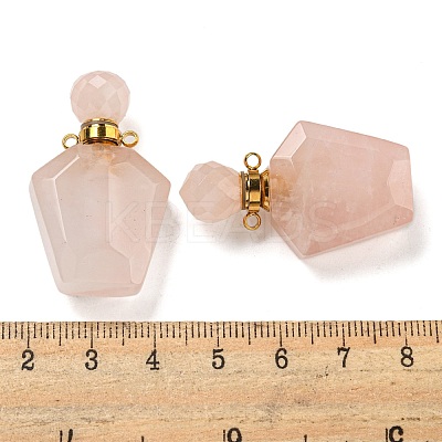 Faceted Natural Rose Quartz Pendants G-A225-01A-G-1
