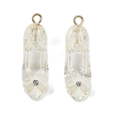 Transparent Resin Rhinestone Pendants RESI-Q021-01C-1
