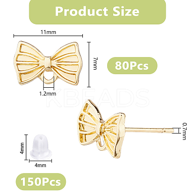 80Pcs Alloy Stud Earring Findings FIND-DC0007-32-1