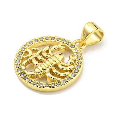 Brass Micro Pave Cubic Zirconia Pendants KK-K354-03G-05-1