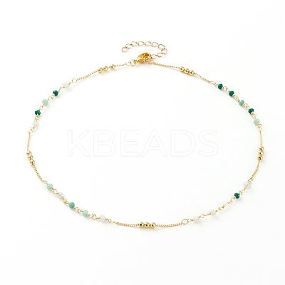 Faceted Glass Beaded Necklaces NJEW-JN03278-04-1
