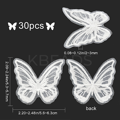 30pcs Handmade Organza Woven Costume Accessories DIY-GF0005-35A-1