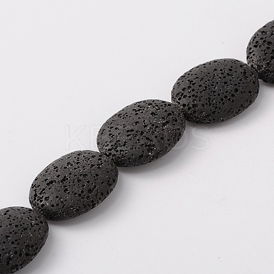 Dyed Oval Synthetic Lava Rock Beads Strands G-N0111-18-1