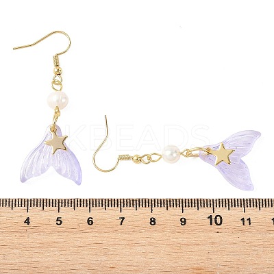 Glass Dangle Earrings EJEW-JE07309-1