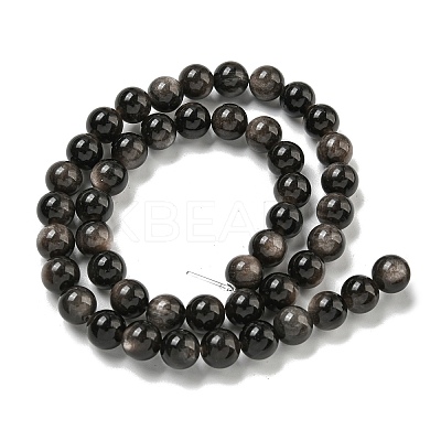 Natural Silver Obsidian Beads Strands X-G-S150-20A-8mm-1