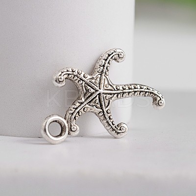 Tibetan Style Starfish/Sea Stars Zinc Alloy Pendants TIBEP-M039-08AS-1
