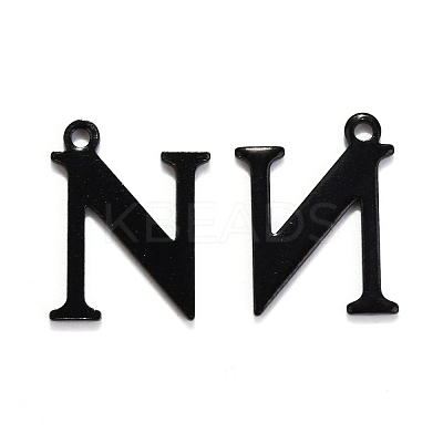 304 Stainless Steel Alphabet Charms STAS-H122-N-EB-1