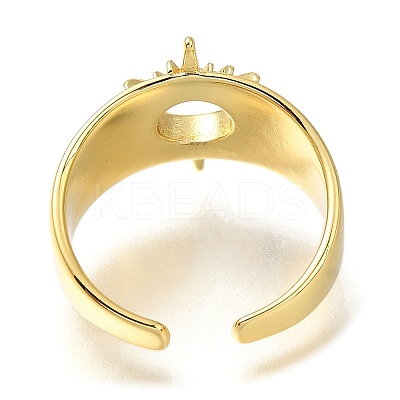 Rack Plating Brass Open Cuff Rings for Women RJEW-M022-25G-1