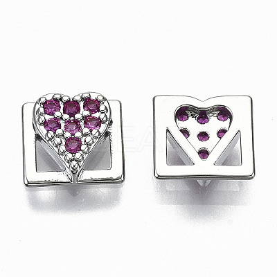 Brass Micro Pave Cubic Zirconia Cabochons KK-S061-49P-D-NR-1