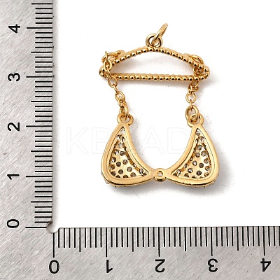 Brass Micro Pave Clear Cubic Zirconia Clothes Pendants KK-I360-014G-02-1