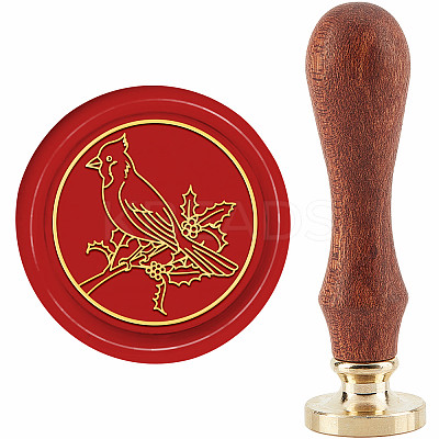 Brass Wax Seal Stamp with Handle AJEW-WH0184-0668-1