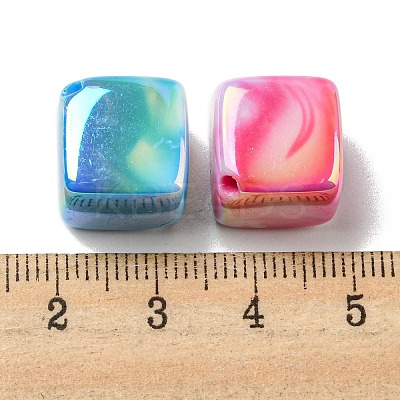 20Pcs UV Plating Acrylic Bead PACR-FP0001-01-1