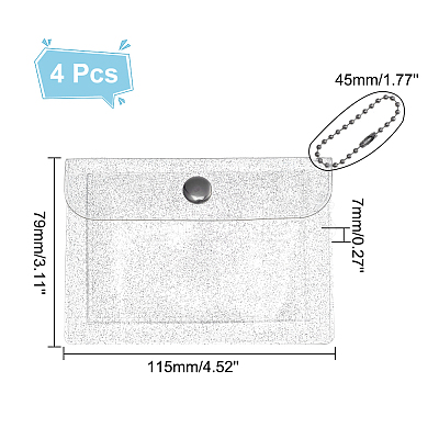 Transparent PVC Coin Wallet with Glitter Powders ABAG-WH0044-29-1