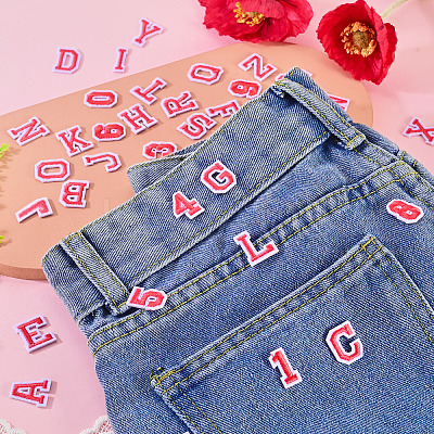36Pcs 2 Sets 2 Styles Letter A~Z & Number 0~9 Polyester Embroidery Sew On Patches Sets PATC-TA0001-55A-1
