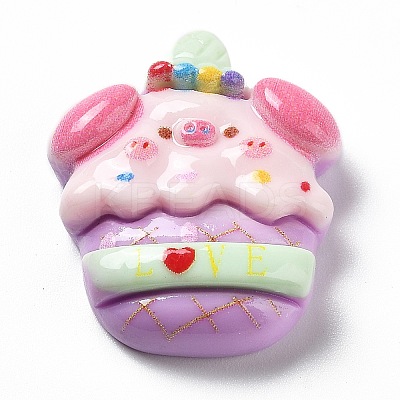 Pig Theme Opaque Resin Decoden Cabochons LS-RESI-I057-A03-1