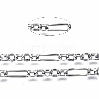 Tarnish Resistant 304 Stainless Steel Figaro Chains CHS-S008-004P-1
