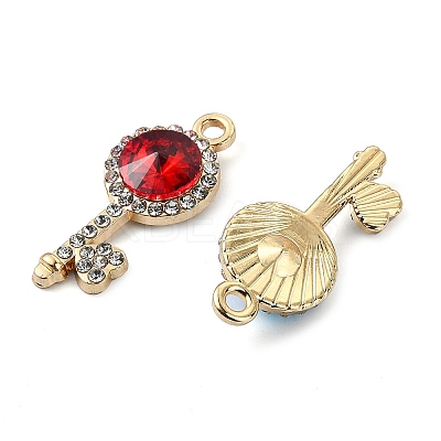 Golden Rack Plating Alloy Rhinestone Pendants PALLOY-F308-13G-1