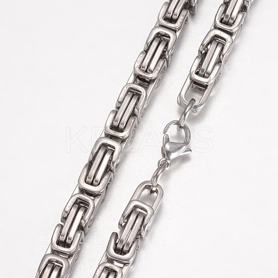 Tarnish Resistant 201 Stainless Steel Byzantine Chain Bracelets X-BJEW-K134-01P-6mm-1