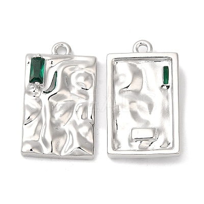 Brass Micro Pave Cubic Zirconia Pendants KK-C028-30P-1