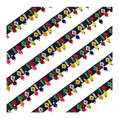 2 Yards Rhombus Pattern Vintage Jacquard Polyester Ribbon OCOR-PH0007-12A-1