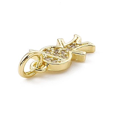 Brass Micro Pave Clear Cubic Zirconia Boy Charms ZIRC-F132-53G-1