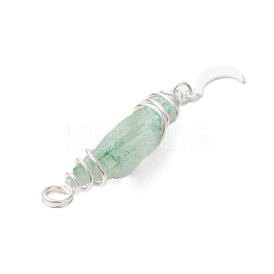 3Pcs 3 Styles Electroplated Natural Quartz Crystal Nuggets Copper Wire Wrapped Pendants PALLOY-JF03128-08-1
