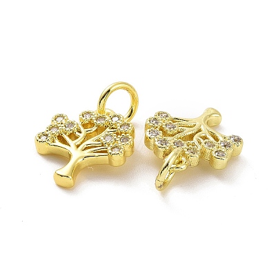 Brass Micro Pave Cubic Zirconia Charms KK-E068-VF063-1